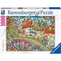 RAVENSBURGER 169979 FLORAL MUSHROOM HOUSES 1000PC JIGSAW PUZZLE