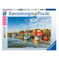 RAVENSBURGER 170920 DEUTSCHLAND COLLECTION COLOURFUL HARBOURSIDE AHRENSHOOP GERMANY 1000PC JIGSAW PUZZLE