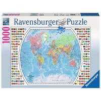 RAVENSBURGER 196333 POLITICAL WORLD MAP 1000PC JIGSAW PUZZLE