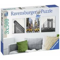 RAVENSBURGER 199235 WALL DECORATOR NEW YORK CITY IMPRESSIONS 3 X 500PC JIGSAW PUZZLE