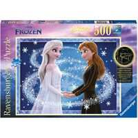 RAVENSBURGER 805310 STAR LINE - THE SISTERS ANNA AND ELSA 500PC GLOW IN THE DARK JIGSAW PUZZLE