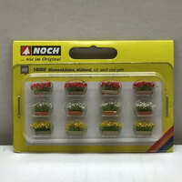 NOCH 14009 HO SCALE FLOWER BOXES BLOOMING RED WHITE AND YELLOW