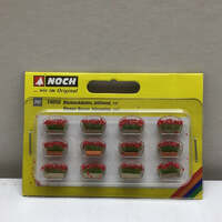 NOCH 14010 HO SCALE FLOWER BOXES BLOOMING RED