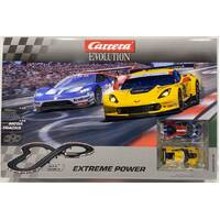 CARRERA 25218 EVOLUTION EXTREME POWER SLOT CAR SET FORD GT / CORVETTE