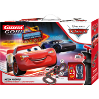 CARRERA GO 62477 DISNEY PIXAR CARS NEON NIGHTS SET  LIGHTNING MCQUEEN VS JACKSON STORM