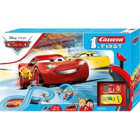 CARRERA 63037 FIRST DISNEY PIXAR CARS RACE OF FRIENDS BATTERY SET  SLOT CAR RACING LIGHTNING MCQUEEN DINOCO CRUZ RAMIREZ