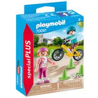 PLAYMOBIL 70061 CHILDREN WITH SKATES AND BIKES