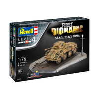 REVELL 03298 FIRST DIORAMA SD.KFZ. 234/2 PUMA TANK INCLUDES GLUE PAINT AND BRUSH 1/76 SCALE PLASTIC MODEL KIT