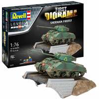 REVELL 03299 FIRST DIORAMA SET SHERMAN FIREFLY TANK INCLUDES GLUE PAINT AND BRUSH 1/76 SCALE PLASTIC MODEL KIT