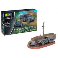 REVELL 03344 GERMAN KRUP PROTZE KFZ 69 6 WHEEL TRUCK WITH 3.7CM PAK ANTI TANK GUN 1/76 SCALE PLASTIC MODEL KIT