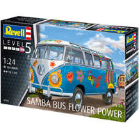 REVELL 07050 SAMBA BUS FLOWER POWER VW T1 MODEL 1:24 SCALE  PLASTIC MODEL KIT