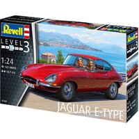 REVELL 67668 JAGUAR E-TYPE WITH PAINTS GLUE AND BRUSH 1/24 SCALE PLASTIC MODEL KIT