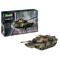 REVELL 63346 M1A1 AIM (SA) / M1A2 ABRAMS MODEL SET INCLUDES PAINT AND GLUE 1/72 SCALE PLASTIC MODEL KIT