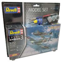 REVELL 03710 COMBAT SET BF109G-10 AND SPITFIRE MK V 1/72 GLUE AND PAINT SET PLASTIC MODEL KIT