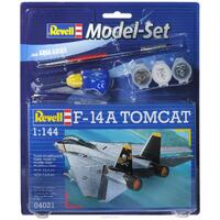 REVELL 64021 F-14A TOMCAT WITH BRUSHES GLUE AND AQUA COLOUR PAINT 1/144 SCALE PLASTIC MODEL KIT