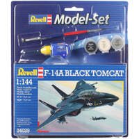 REVELL 64029 F-14A BLACK TOMCAT 1/144 PLASTIC MODEL AIRCRAFT KIT WITH BRUSH, PAINTS AND GLUE