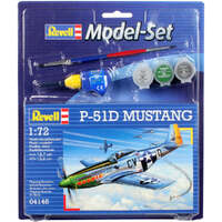 REVELL 04148 P51D MUSTANG 1/72 SCALE PLASTIC MODEL KIT WITH BRUSH, PAINT AND GLUE