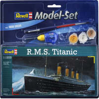 REVELL 05804 RMS TITANIC 1/1200 PLASTIC MODEL SHIP KIT WITH BRUSH, PAINTS AND GLUE SET