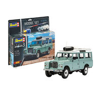 REVELL 07047 LAND ROVER SERIES III LWB STATION WAGON PLASTIC MODEL CAR KIT WITH BRUSH, PAINTS AND GLUE