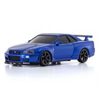 KYOSHO MZP460MB MINI-Z AUTO SCALE COLLECTION 1/24 SCALE ASC MA-020 NISSAN SKYLINE GT-R V.SPEC II NUR (R34) METALLIC BLUE BODY SHELL ONLY