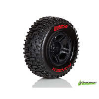 LOUISE LT3148SBTR SC PIONEER 1/10 SC TYRE MOUNTED SOFT BLACK RIM HEX 12MM TO FIT TRAXXAS SLASH REAR / FRONT AND REAR OF SLASH 4X4 + SCRT10 BLITZ