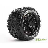 LOUISE L-T3203B MT SPIDER 2.8 INCH TRUCK TYRE MOUNTED ON BLACK RIMS 0 INCH OFFSET SPORT BLACK