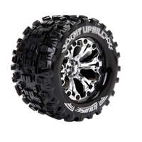 LOUISE L-T3204CH UPHILL ON CHROME RIM 1/2 OFFSET 12MM HEX SUITS RUSTLER, STAMPEDE 2WD AND 4WD, MONSTER JAM 2WD