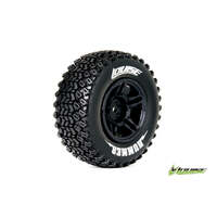 LOUISE LT3224SBTR SC HUMMER 1/10 PAIR WITH TYRE INSERT MOUNTED ON BLACK RIMS - SOFT