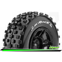 LOUISE LT3229SBTR SC ROCK TYRES MOUNTED ON BLACK RIMS SUIT TRAXXAS REAR