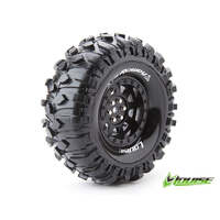 LOUISE L-T3233VB CR ROWDY 1:10 1.9 INCH CRAWLER TIRES MOUNTED SUPER SOFT BLACK RIM HEX 12MM