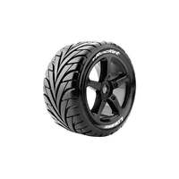 LOUISE L-T3250B 1/8 ON ROAD TRUGGY TYRES WITH BLACK SPOKE RIMS 17MM HEX PAIR