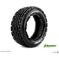 LOUISE L-T3265I B-ORBIT 1/5 SCALE FRONT BUGGY TYRES AND FOAM SPORT BLACK FOR HPI ROVAN BAJA