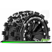 LOUISE L-T3274BH MT MCROSS 2.8 TYRE WITH BLACK RIM 12MM HEX PRE MOUNTED