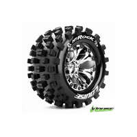 LOUISE L-T3276BH MT CROSS 1:8 MONSTER TRUCK TYRE MOUNTED 3.8INCH BLACK 1/2INCH OFFSET RIM HEX 17MM