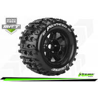 LOUISE L-T3325BH MFT 1/8 SCALE ST PIONEER STADIUM TRUCK TIRE SPORT 1:2 OFFSET BLACK RIM HEX 17MM MOUNTED TYRE