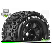 LOUISE L-T3326B MFT 1/8 SCALE STADIUM TRUCK TIRES SPORT 1/2 OFFSET BLACK RIM HEX 17MM MOUNTED TYRES