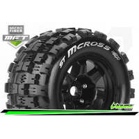 LOUISE L-T3328B MFT 1/8 ST MCROSS STADIUM TRUCK TIRE SPORT 1/2 OFFSET BLACK RIM HEX 17MM MOUNTED TYRE