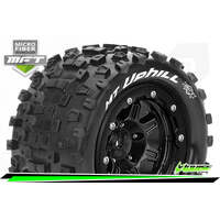 LOUISE L-T3330SB MFT MAXX MT-UPHILL MONSTER TRUCK TIRE SOFT 1/2 OFFSET BEAD-LOCK BLACK RIM HEX 17MM MOUNTED