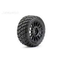 JETKO 1503RBMSGB 1/8 BUGGY EX-ROCKFORM TYRES RADIAL RIM/BLACK/MEDIUM SOFT 2PCS