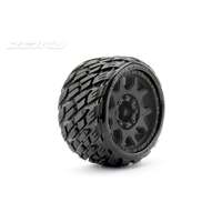 JETKO 1603CBMSGBB1 1/8 SGT 3.8 EX-ROCKFORM TYRES CLAW RIM/BLACK/MEDIUM SOFT/17MM/NARROW 2 PCS