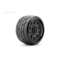 JETKO 1604CBMSGBB1 1/8 SGT 3.8 EX-SUPER SONIC TYRES CLAW RIM/BLACK/MEDIUM SOFT/17MM/NARROW 2 PCS