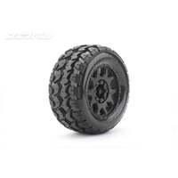 JETKO 1801CBMSGBB1 1/8 MT 3.8 EX-TOMAHAWK TYRES CLAW RIM/BLACK/MEDIUM SOFT/17MM/NARROW