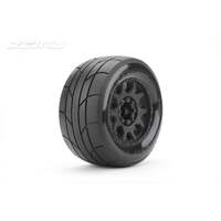 JETKO 1804CBMSGBB1 1/8 MT 3.8 EX-SUPER SONIC TYRES CLAW RIM/BLACK/MEDIUM SOFT/17MM/NARROW 2 PCS