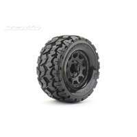 JETKO 2801CBMSGNB1 1/10 MT 2.8 EX-TOMAHAWK TYRES CLAW RIM/BLACK/MEDIUM SOFT/12MM/NARROW 2 PCS