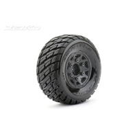 JETKO 3103CBMSGN 1/10 SC EX-ROCKFORM BLACK CLAW RIM MEDIUM SOFT GLUED TYRES 2 PCS