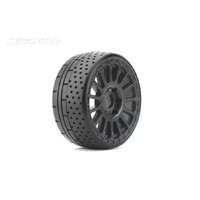 JETKO 1102RBMSGB 1/8 GT HOT DOT TYRES RADIAL RIM/BLACK/MEDIUM SOFT 2 PCS