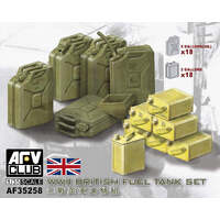 AFV CLUB AF35258 WWII BRITTISH FUEL TANK SET 1/35 SCALE PLASTIC MODEL KIT