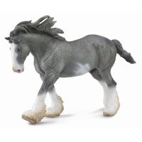 COLLECTA 88620 CLYDESDALE STALLION BLACK SABINO ROAN XL