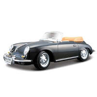 BBURAGO 22078 PORSCHE 356B CABRIOLET 1961 BLACK RAG TOP 1/24 SCALE DIECAST MODEL