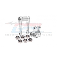 GPM MX030 ALUMINIUM 7075-T6 KNUCKLE AND PULL ROD SILVER WITH LARGER INNER BEARINGS FOR LOSI DIRT BIKE PROMOTO-MX